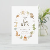 二つのレックス恐竜2nd誕生日招待状 招待状 (スタンド正面)