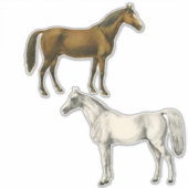 二つのヴィンテージ馬 シール (正面)