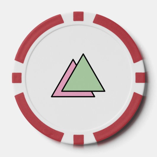 二つの三角のチェーン ポーカーチップ (正面)