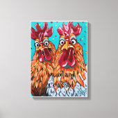 二つの予測できなルースター キャンバスプリント (正面)