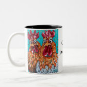 二つの予測できなルースター ツートーンマグカップ (左)