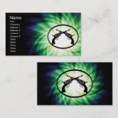 二つの交差したピストン白熱［赤熱］光を放つ; 名刺 (正面/裏面)