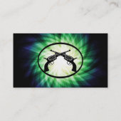 二つの交差したピストン白熱［赤熱］光を放つ; 名刺 (裏面)