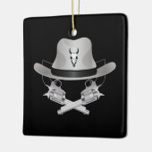 二つの交差した銃と帽子 セラミックオーナメント (左)