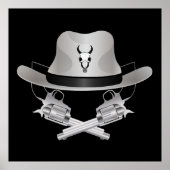 二つの交差した銃と帽子 ポスター (正面)