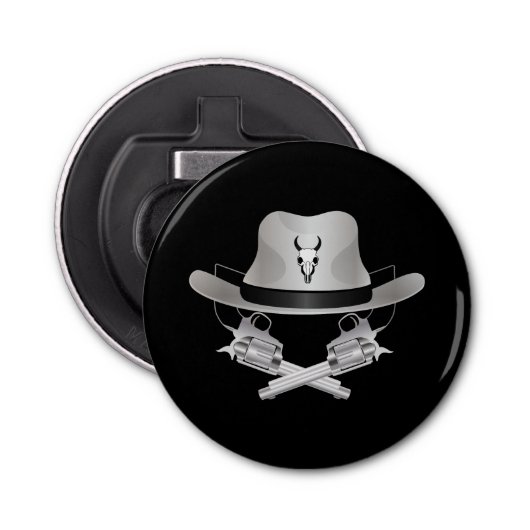 二つの交差した銃と帽子 栓抜き (正面)