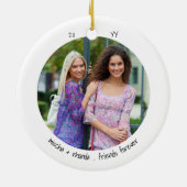 二つの写真の幸せとは…友かわいいミニマリスト セラミックオーナメント (裏面)