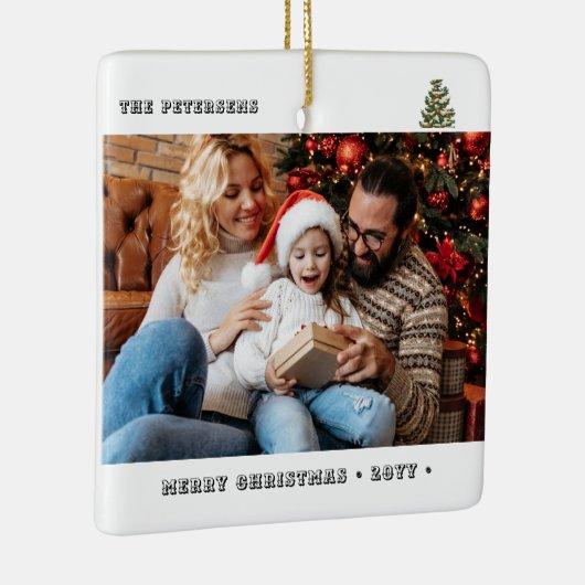 二つの写真の幸せとは…家族かわいいミニマリスト セラミックオーナメント (右)