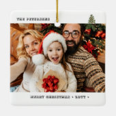 二つの写真の幸せとは…家族かわいいミニマリスト セラミックオーナメント (裏面)