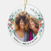 二つの写真の幸せは友人ホリーベリー セラミックオーナメント (左)