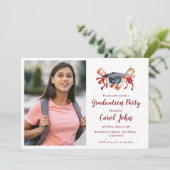 二つの写真 2025年 卒業 優雅な卒業パーティー 招待状 (スタンド正面)