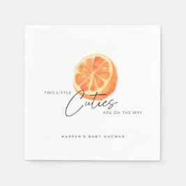 二つの小さなかわいこちゃんがツイン・オレンジで行く スタンダードカクテルナプキン