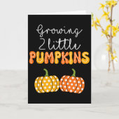 二つの小さなパンプキンを育てる発表 カード (黄色い花)