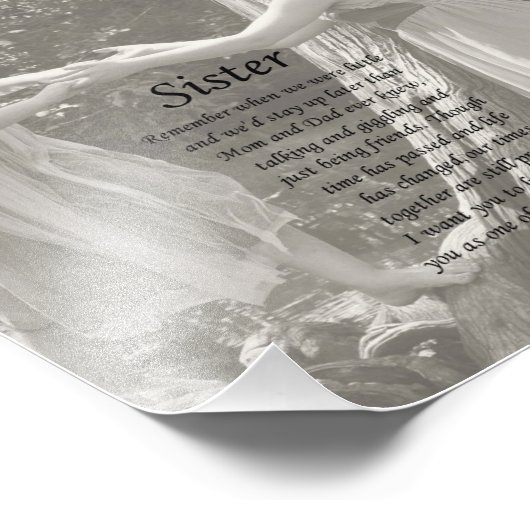 二つの小さな女の子シスターサンキューフォトプリント フォトプリント (角)