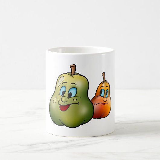 二つの幸せな梨 コーヒーマグカップ