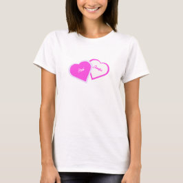 二つの心は一つ 女性用 白Tシャツ Tシャツ