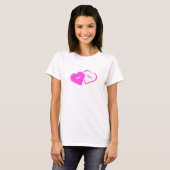 二つの心は一つ 女性用 白Tシャツ Tシャツ (正面フル)