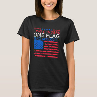 二つの性同一性 一つの旗 許さない愛国Tシャツ Tシャツ