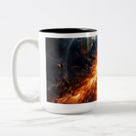 二つの惑星が衝突するとき ツートーンマグカップ
