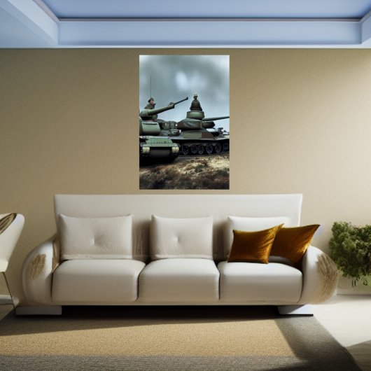 二つの戦車 | AIアートポスター ポスター