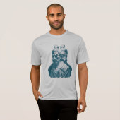 二つの日本武士像のデザイン Tシャツ (正面フル)