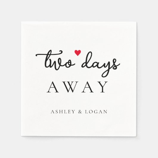 二つの日遠くにの結婚リハーサルディナー スタンダードカクテルナプキン (正面)