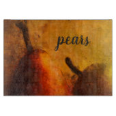 二つの熟した梨のゴールデンアート カッティングボード (正面)