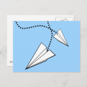二つの紙飛行機 ポストカード (正面/裏面)