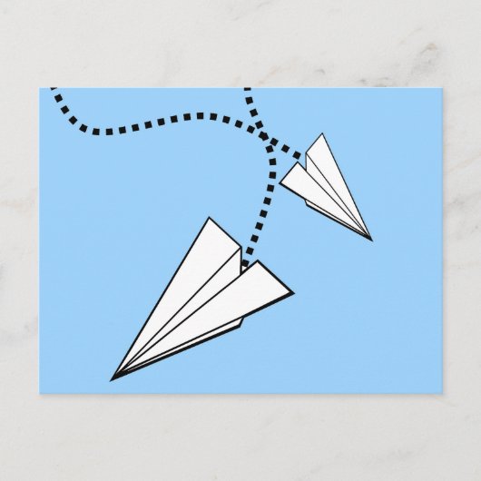 二つの紙飛行機 ポストカード (正面)