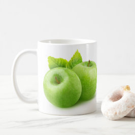 二つの緑のリンゴ コーヒーマグカップ