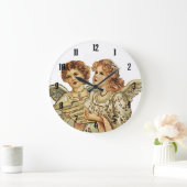 二つの美しい天使 ラージ壁時計 (ホーム)