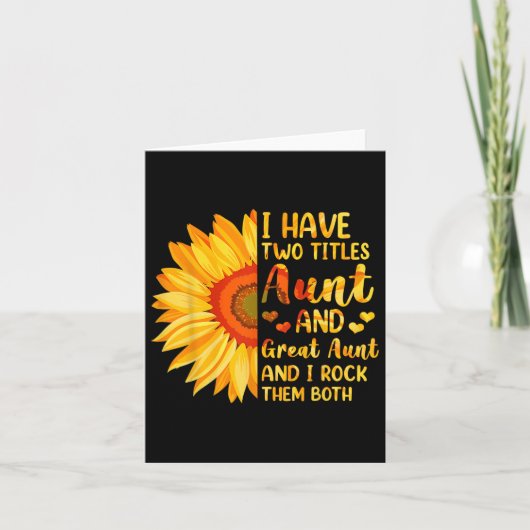 二つの肩書きを持つおばさんとひいおばさんのひまわりよ カード (正面)