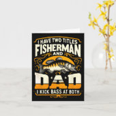 二つの肩書きを持つ漁師パパ 父の日のB フィッシュマン カード (黄色い花)