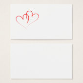 二つの赤いハートが絡み合う (正面&裏面)