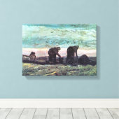 二つの農家バイビンセント・ヴァン・ゴッホ キャンバスプリント (インサイチュ (ウッドフロア))