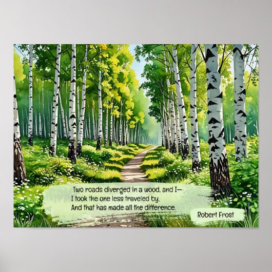 二つの道が森の中で分岐していた ポスター (正面)