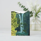 二つの長い滝が流れ落ちる景 ポストカード (スタンド正面)