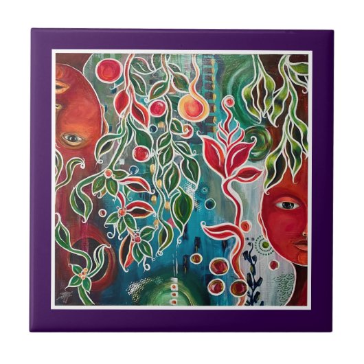 二つの顔絵を描の タイル (正面)