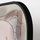 二つの顔、両方とも深刻(Art by R. Leah OShell) ピックルボールラケット (左詳細)