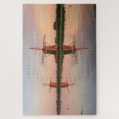 二つの風車が日没に反射する ジグソーパズル (縦)