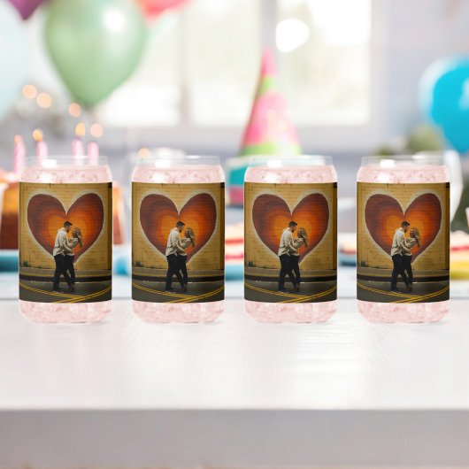 二つの魂、一つのハートパーソナライズされた」の結婚眼鏡 ガラス缶 (インサイチュ (バースデー))