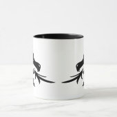 二つの黒いドラゴンの頭の生き物のコーヒーマグ マグカップ (中央)