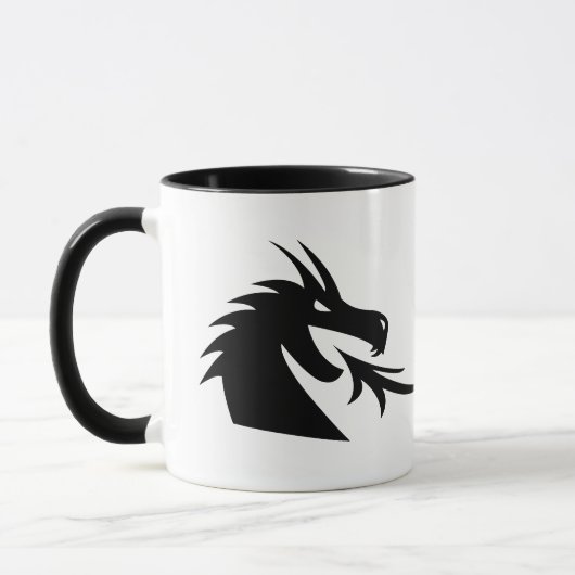 二つの黒いドラゴンの頭の生き物のコーヒーマグ マグカップ (左)