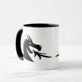 二つの黒いドラゴンの頭の生き物のコーヒーマグ マグカップ (正面左)