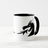 二つの黒いドラゴンの頭の生き物のコーヒーマグ マグカップ (正面右)