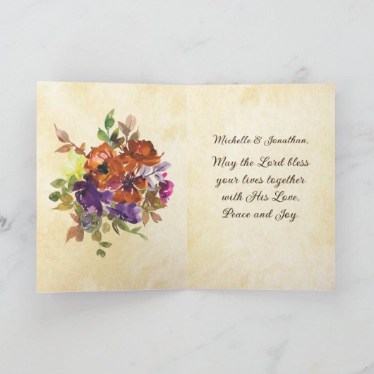 二つは聖書の一つのお祝結婚いになる カード (内部)