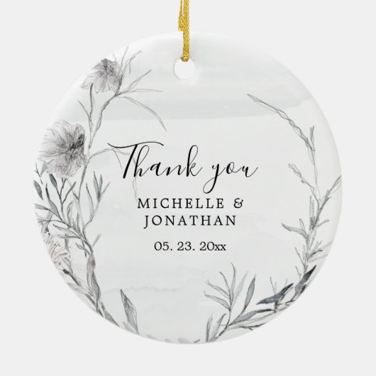 二つは聖書の一節結婚となる セラミックオーナメント (裏面)