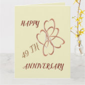 二つ折りグリーティングカード:49結婚日記念日 カード (黄色い花)