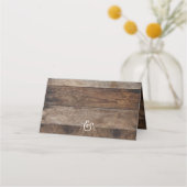 二つ折りプレイスカード | ウ素朴ッド結婚レモン プレイスカード (裏面)