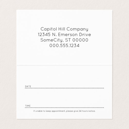 二つ折り予約カード 名刺 (内部フラット)